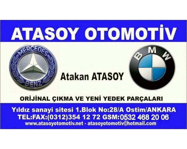 ATASOY OTOMOTİV MERCEDES BMW YEDEK PARÇA GSM 0532 468 20 06 TEL 0312 354 12 72 - atasoyotomotiv.net ATASOY OTOMOTİV ANKARA